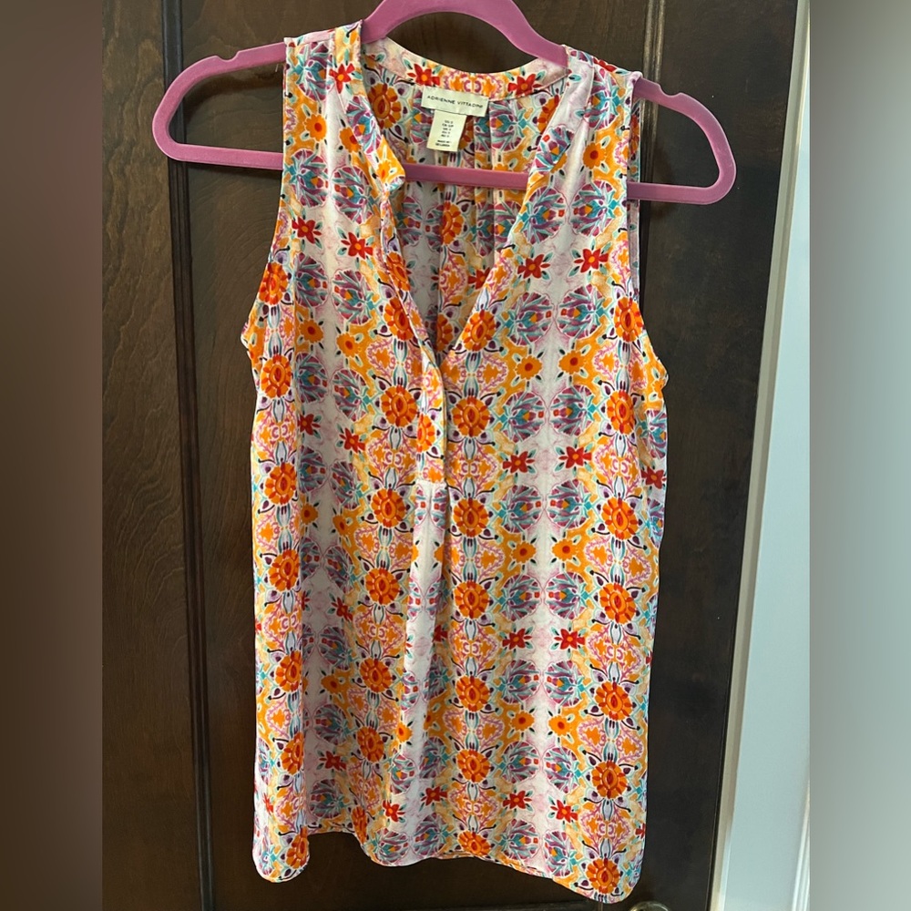 Adrienne Vittadini Mixed Print Floral Tunic Top